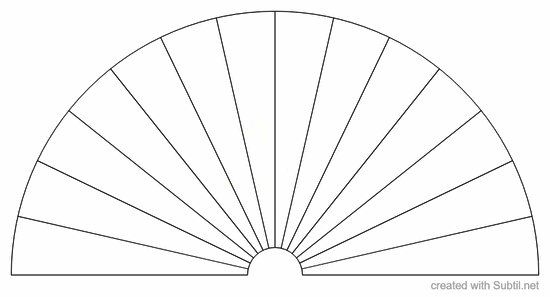 Blank half circle 14 sections